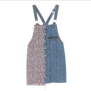 Zara Multicolor Tweed and Blue Denim jumper dress